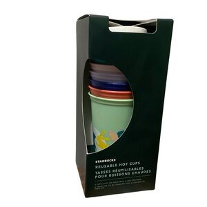 STARBUCKS Spring 2020 Reusable Hot Cups Set of 6 Rabbits Flowers 16 oz NEW